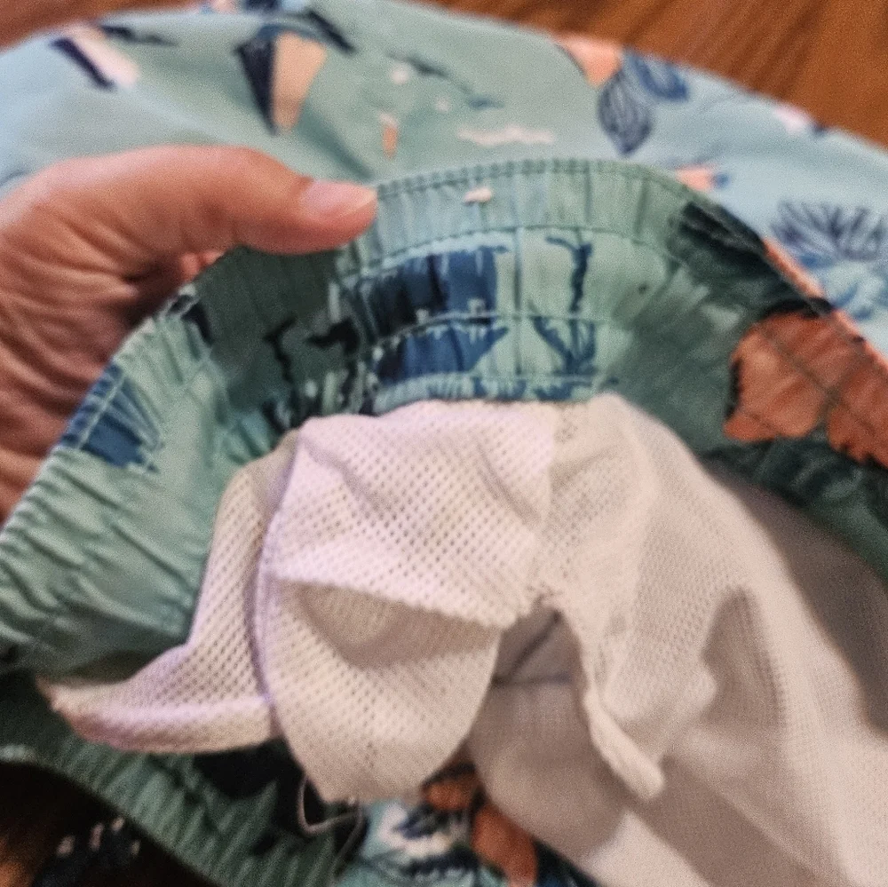 Merona Island Print Swim Trunks Turquoise Size XXL